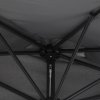 Outsunny 3(m) Half Parasol, Semi Round Umbrella with Metal Frame, Crank Handle for Balcony, Garden, Grey