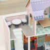 AIYAPLAY Dolls House with 13 Furniture Pieces and Accessories, 2 Levels Play Set with Balcony, Pretend Play Game, for Ages 3-6 Years