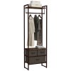 HOMCOM Free Standing Clothes Rail with 3 Fabric Drawers and Storage Shelves, Garment Rack, Hanging Rail for Hallway, Bedroom and Living Room, Rustic Brown