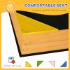 Outsunny Kids Wooden Sand Pit, Children Sandbox w/ Non-Woven Fabric, Four Seats, for Gardens, Playgrounds, 109 x 109 x 20cm - Natural Wood Effect