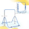 HOMCOM Kids Gymnastic Bar, Foldable Horizontal Bars w/ Adjustable Height, Training Bar w/ Triangle Base - Blue