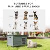 PawHut Wooden Dog House with Removable Bottom, Outdoor Dog Kennel with Wire Door, Openable Top, Pet Shelter for Small Dogs, 80 x 55 x 53.5cm, Dark Grey