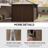 Outsunny 4 Pack Replacement Gazebo Curtains Privacy Panel for Most 3 x 4m Gazebo Canopy Pavillion Outdoor Shelter Sidewalls Accessories Dark Brown
