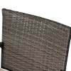 Outsunny 2 Seater Rattan Campanion Chair Wicker Loveseat Outdoor Patio Armchair with Drink Table Garden Furniture - Grey