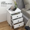 HOMCOM Bedside Table Set of 2, Bedside Cabinet with 3 Drawers, Modern Sofa Side Table, Nightstand for Bedroom, 40x30x64cm, White