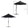 Outsunny 3(m) Cantilever Parasol with Solar LED and Easy Lever, Garden Parasol Umbrella with Cross Base and Waterproof Cover, Outdoor Sun Shades, Black