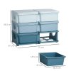 HOMCOM Kids Storage Units with 6 Drawers 3 Tier Chest Vertical Dresser Tower Toy Organiser for Nursery Playroom Kindergarten Blue