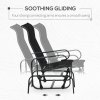 Outsunny Outdoor Gliding Rocking Chair with Sturdy Metal Frame Garden Comfortable Swing Chair for Patio, Garden and Poolside, Black