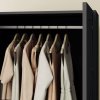 HOMCOM 2 Door Wardrobe for Bedroom, Double Wardrobe with Shelves and Hanging Rail, Modern Bedroom Furniture, Black