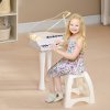 AIYAPLAY 32 Keys Kids Piano Keyboard with Stool, Lights, Microphone, Multiple Sounds, Removable Legs, Electronic Musical Instrument for Boys Girls, White