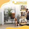 PawHut Dog Gate Wide Stair Gate w/ Door Pressure Fit Pets Barrier for Doorway, Hallway, 76H x 75-95W cm - Black