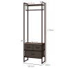HOMCOM Free Standing Clothes Rail with 3 Fabric Drawers and Storage Shelves, Garment Rack, Hanging Rail for Hallway, Bedroom and Living Room, Rustic Brown
