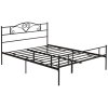 HOMCOM 5ft4 King Metal Bed Frame, Steel Bed Base with Headboard and Footboard, 31cm Under-bed Storage Space and Metal Slat Support for Bedroom, 165 x 211cm, Black