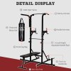 HOMCOM Home Gym Power Tower with Bench and Punching Bag, Multi-Function Adjustable Dip Sit Up Workout Station Equipment Heavy Duty for Home