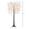 HOMCOM 6ft Cherry Blossom Tree Light with 450 Warm White LED Lights, Artificial Tree for Indoor, Party, Wedding, Christmas, Home Decoration, Pink