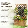 Outsunny Wooden Planter with Trellis, Freestanding Raised Garden Bed with Drainage Holes, Outdoor Planter Box with Liner for Vegetables, Herbs and Flowers, Natural