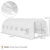 Outsunny 6 x 3 x 2m Greenhouse Replacement Cover ONLY Winter Garden Plant PE Cover for Tunnel Walk-in Greenhouse with Roll-up Windows Door Outdoor, White