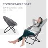 Outsunny Camping Moon Chair, Portable Folding Camping Chair for Adults with Wide Padded Oxford Seat for Outdoor Camp, Travel, Fishing, Beach, Grey