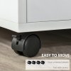HOMCOM Multi-Storage Printer Stand Unit Office Desk Side Mobile Storage w/ Wheels Modern Style 60L x 50W x 65.5H cm - White