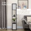 HOMCOM Modern Shelf Floor Lamp Light with Two Open Shelves Large Storage Display, for Living Room, 160cm, Bulb not Included, Black