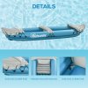 Outsunny Inflatable Kayak 2-Person Inflatable Canoe Boat Set with Air Pump, Aluminium Oars, Blue, 318 x 80 x 50 cm