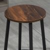 HOMCOM Bar Stools, Set of 2 Kitchen Breakfast Stools with Sturdy Steel Frame, Industrial Tall Bar Chairs, 65cm High Seat, Rustic Brown