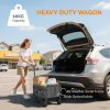 Outsunny 41L Festival Trolley on Wheels, Small Garden Folding Trolley Cart, 60kg Heavy Duty Collapsible Folding Wagon with Adjustable Handle and Carrying Bag for Beach, Camping, Festival, Grey