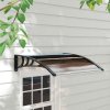 Outsunny Front Door Canopy Outdoor Awning Aluminium Rigid Plastic Polycarbonate Rain Shelter UV Water Rain Resistant 100 x 75cm Brown