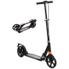 AIYAPLAY Scooter for Kids Ages 6-12 Years, Foldable Kick Scooter with 4 Levels, Adjustable Handlebar, Dual Brake System, 200mm Wheels, ABEC-7 Bearings, Black