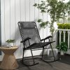 Outsunny Garden Rocking Chair Folding Outdoor Adjustable Rocker Zero-Gravity Seat with Headrest Camping Fishing Patio Deck, 95 x 64 x 106 cm - Grey