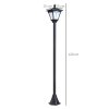 Outsunny Outdoor Garden Solar Post Lamp Photosensitive LED Lantern Bollard Pathway 1.2M Tall - Black