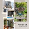 Outsunny Decorative Garden Privacy Screen with Stand, 6.5FT Freestanding Metal Outdoor Divider, Decorative Privacy Panel with Expansion Screws for Garden Pool Hot Tub, Irregular Figure Style, Black
