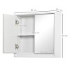 HOMCOM Bathroom Mirror Cabinet Wall Mounted Storage Shelf Bathroom Cupboard Double Door