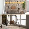 Outsunny Hammock Chair Stand, Hanging Heavy Duty Metal Frame Hammock Stand for Hanging Hammock Air Porch Swing Chair, Egg Chair, Indoor & Outdoor Use, Black