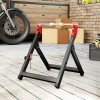 HOMCOM Foldable Motorcycle Wheel Balancer Truing Stand with Spoke Wrench, Steel Bike Tyre Rim Balancing Stand with Aluminium Shaft, Fits Wheels up to 23