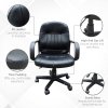 HOMCOM Swivel Executive Office Chair, PU Leather Computer Desk Chair with Adjustable Height, Wheels