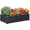 Outsunny 216L Rectangle Raised Garden Bed Box with Weatherized Steel Frame for Vegetables, Flowers and Herbs, 120 x 60 x 30.5cm, Grey