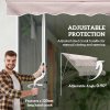 Outsunny Balcony 2 x 1.5m Manual Adjustable Awning DIY Patio Clamp Awning Canopy  Retractable Shade Shelter - Beige