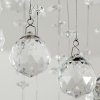 HOMCOM Metal Crystal Ceiling Light Chandelier Elegant Pendant Lamp Living Room Stairway Stairway Spiral Rain Drop Pendant Lamp Silver