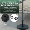 Outsunny 15kg Concrete Parasol Base, Heavy Duty Patio Umbrella Stand with Grip Handle, 46.5cm Round Garden Parasol Holder for 24 to 38mm Poles, Black
