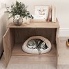 PawHut Cat Litter Box Enclosure, Cats House Litter Box Furniture with Double Doors and Side Entrance, Non-Slip Pads, Indoor Kitty House Hidden Washroom Toilet for Living Room, Walnut Brown