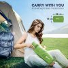 Outsunny 2 Person Camping Inflating Sleeping Mat Inflatable Mattress Ultralight Folding Bed Portable Air Bed for Outdoor Backpacking Hiking Travel - Green