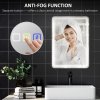 HOMCOM Bluetooth Bathroom Mirror with LED Lights, Illuminated Backlit Wall Mounted Vanity Mirror with 3 Colours Dimmable, Clock, Anti-Fog, Memory & Touch Switch, IP44