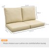 Outsunny 2 Seater Outdoor Seat Cushions, Backrest, Water Repellent Seat Pads for Dining Chair, Swing, Sofa, Beige