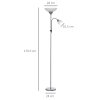 HOMCOM Modern Floor Lamp, Uplighter 2-Light Tall Standing Lamp with Adjustable Heads,  for Living Room, Bedroom, Office