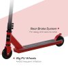 HOMCOM Street Stunt Scooter Intermediate and Beginner Freestyle Tricks Scooters For 14+ Teens Adult w/ Rear 10cm Wheel & Brake - Red