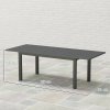 Outsunny Extending Garden Table, Full Aluminium Outdoor Dining Table with Slatted Top, for Patio, Balcony, 160/220 x 90 x 73 cm, Grey
