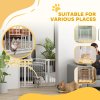 PawHut Stair Gate, 77cm Extra Tall Dog Gate with Adjustable Width, 76-104cm Pressure Fit Safety Gate with Cat Door, 7cm and 14cm Extensions, for Stairs, Doorways, Easy Installation, White