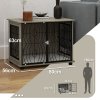 PawHut Dog Crate Furniture, Dog Cage End Table with Large Top, Soft Washable Cushion, Lockable Front Door, Wire Mesh Ventilation, Indoor Pet Crate for Medium Sized, 80 x 56 x 63cm - Grey wood effect