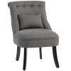 HOMCOM Tub Chair, Armless Single Sofa, Modern Button Tufted Armchair, Upholstered Linen Fabric Longue Accent Chair for Living Room, Bedroom, Charcoal Grey